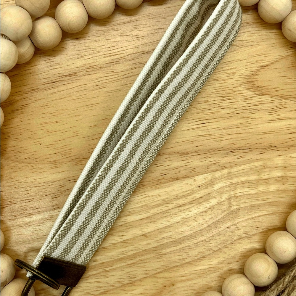 Striped Keychain Wristlet